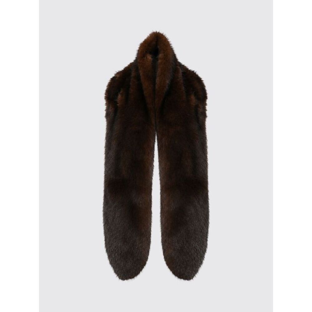 Liviana Conti Women Rectangular Faux Fur Scarf Liviana Conti In Ebony